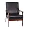 Flash Furniture Black LeatherSoft Arm Chair with Wood Frame IS-IT673317-BK-GG - alternate 8